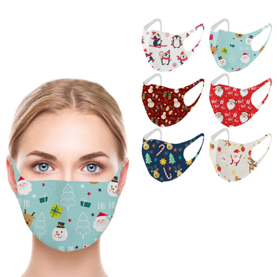 6-Pack: Reusable Holiday-Themed Face Masks