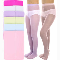 6-Pack: ToBeInStyle Girls Opaque Nylon Pantyhose Tights Solid Color / Pastel Assortment / Small