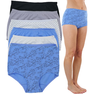6-Pack: ToBeInStyle Women's High Waisted Solids and Prints Gridle Panties / XL