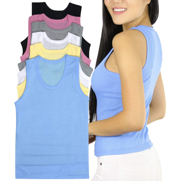 Ruxia Women's Racerback Tank Tops Seamless Nylon Tops with Scoop Neck  Assorted Colors 2 Pack at  Women's Clothing store