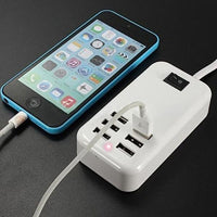 6-Ports USB-Powered Devices Wall Charger Power Adapter