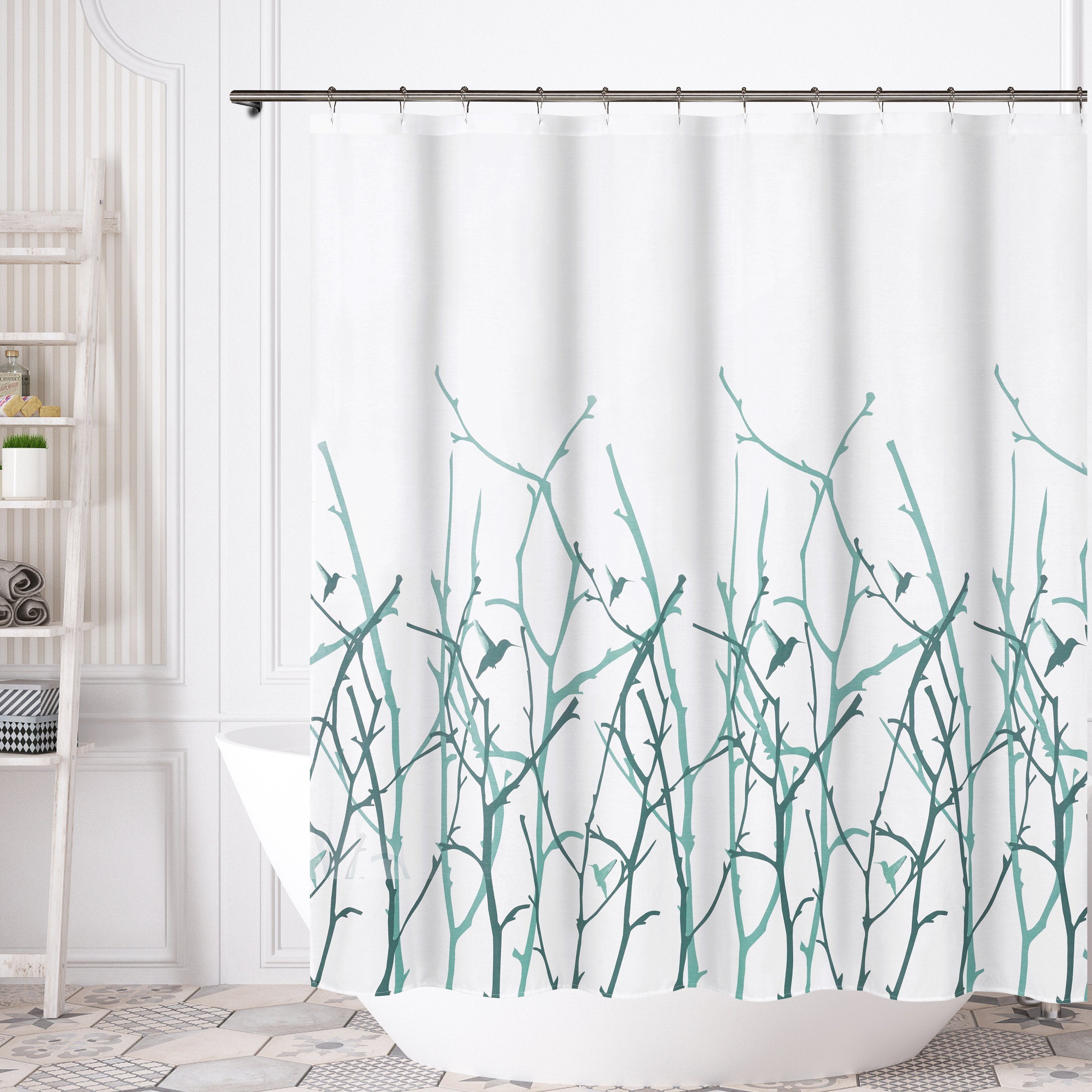 72x72 Cabang Burung Polycotton Spa Bath Shower Curtain