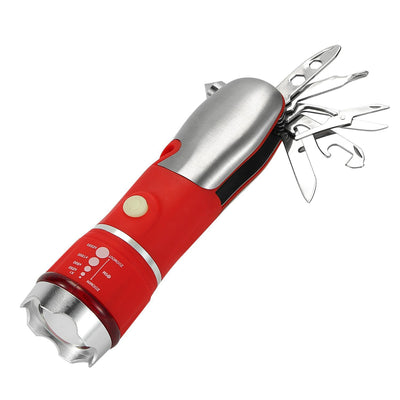 8-in-1 Multi-Tool Hammer Zoomable Emergency Flashlight