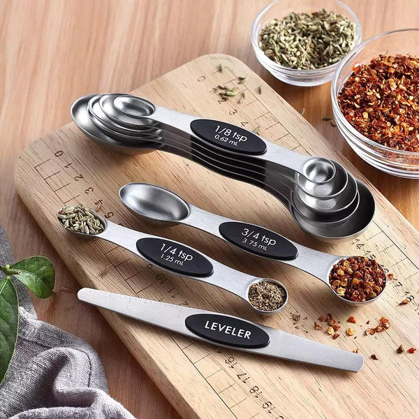 Measuring Cups Magnetic 7pcs Magnetic Measuring Spoons Set Dual Sided  Stainless Steel Double Sided Teaspoon Tablespoon for Dry and Liquid  Ingredients (Black) Coffee Measuring Cup 