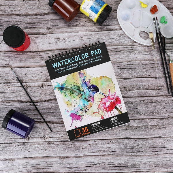 Agptek A4 Watercolor Paper Pad 2 Pack for Watercolor Painting and Wet Media