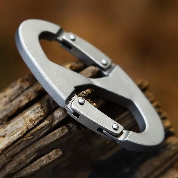 6-Pieces: D-Ring Screw Locking Carabiner Hook Clip Aluminum Camping Keychain