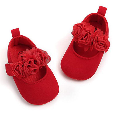 Baby Girls Flat Shoes / Dark Red / 6-12 Months