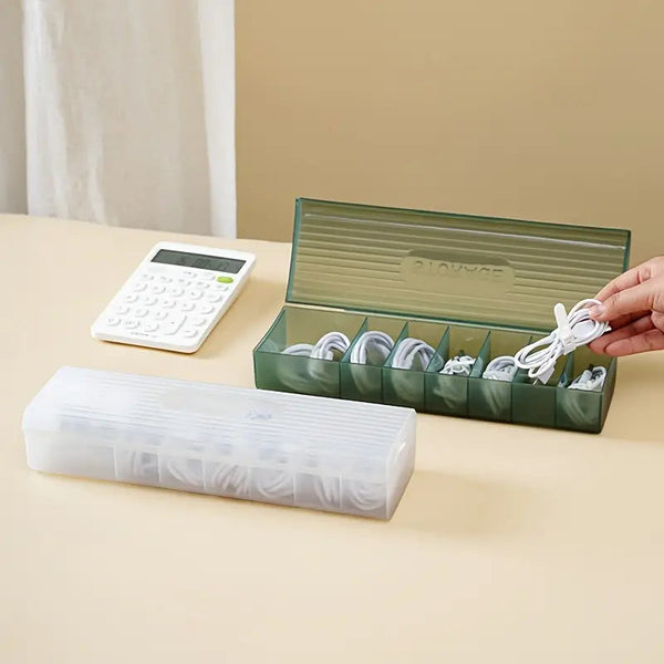 DailySale 2-Pack: Extra Large Capacity Plastic Pencil Box Stackable Translucent Clear Pencil Box