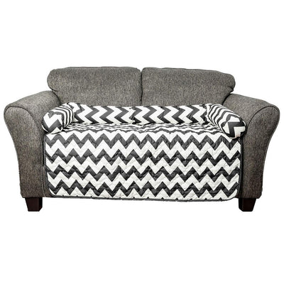 Chevron Reversible Quilted Pet Bed Chair Cover - Assorted Sizes / Black / Large