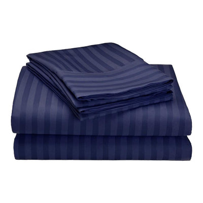 Embossed Microfiber Sheets / Navy Blue / Twin