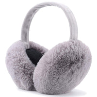Foldable Faux Fur Warm Earmuffs / Gray