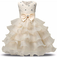 Girl Dress Kids Ruffles Lace Party Wedding Gown / Yellow / 6-12 Months