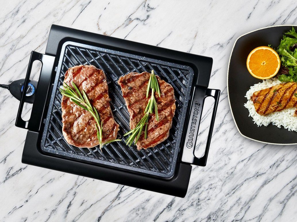 Indoor Grill Electric Grill Griddle Cusimax Smokeless Grill, Portable Korean BBQ Grill with Turbo Smoke Extractor Technology, Non-Stick Removable