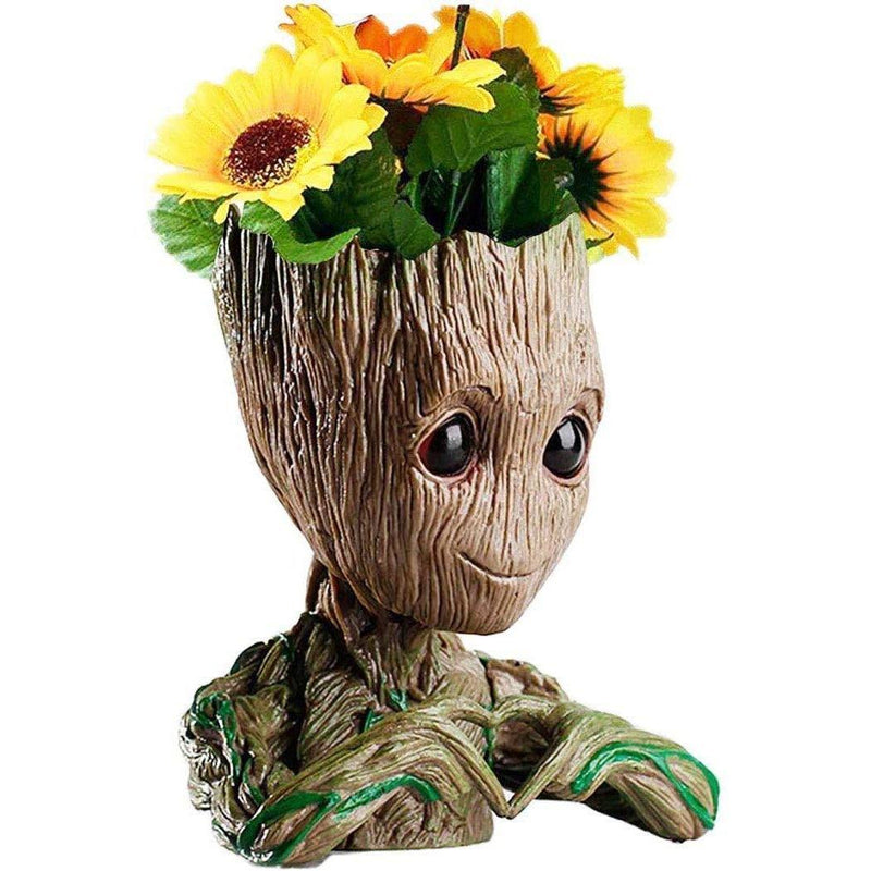 Memoriseren pauze wervelkolom Groot Pen Pot Tree Man Pens Holder or Flower Pot with Drainage Hole