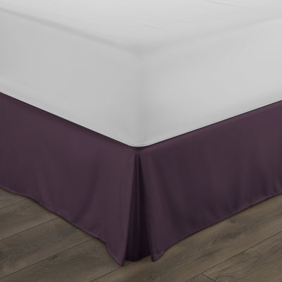 Hypoallergenic Pleated Premium Solid Bed Skirt / Purple / King