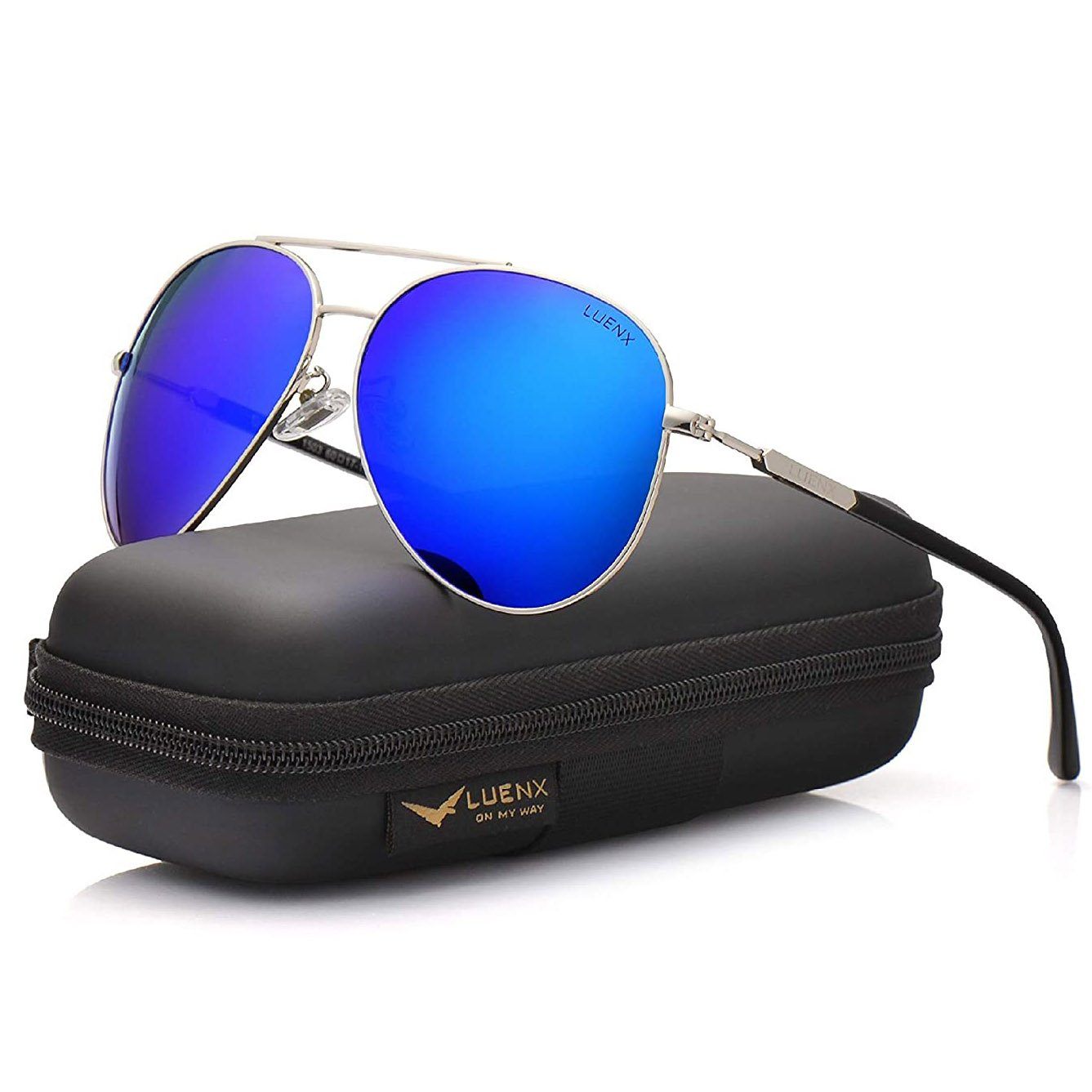 Luenx Aviator Sunglasses Men Women Polarized Uv400 Metal Frame 60mm 