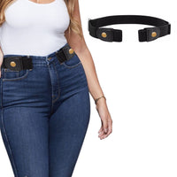 Men And Women's Buckle Free Adjustable Stretch Belts / Black