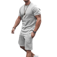 Men's Casual Activewear Running T-Shirt with Shorts / Gray / Medium