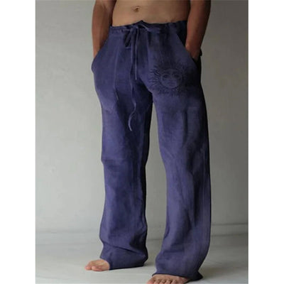 Men's Fashion Streetwear Straight Pants / Blue / Large