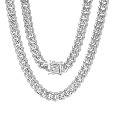 Men's Stainless Steel Miami Cuban Chain Necklace / 30