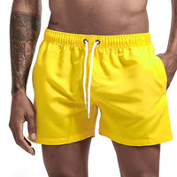 Men's Swim Shorts with Mesh Liners / Yellow / Medium