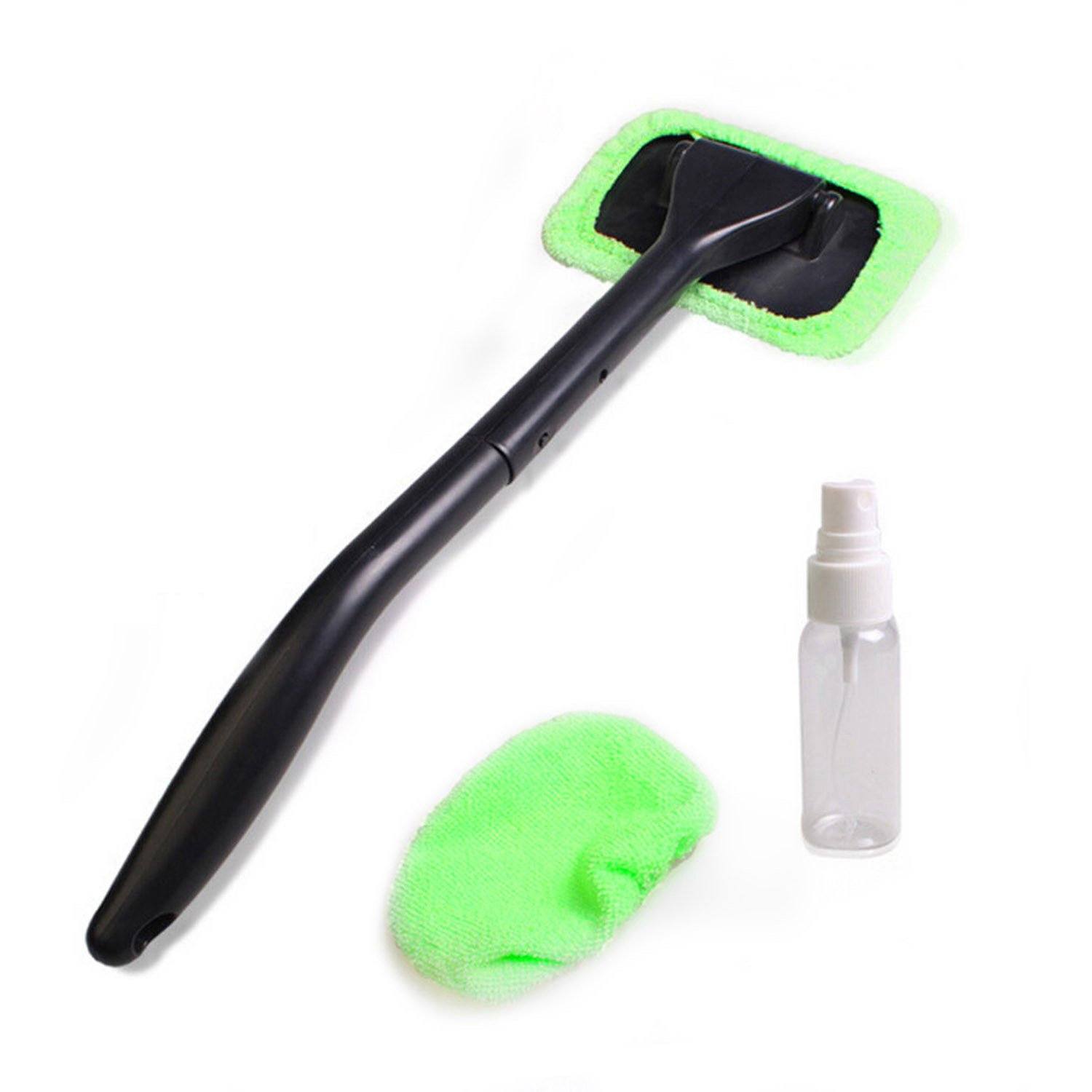 AstroAI Windshield Cleaner, Microfiber Car Window Cleaner with 4 Reusable and Washable Microfiber Pads and Extendable Handle Auto Inside Glass Wiper