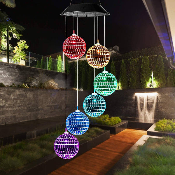 Sea Urchin Solar Light Wind Chime - LED Color Changing Decorative Hang