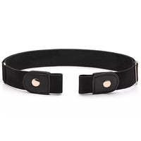 No Buckle Elastic Stretch Belts for Men and Women Comfortable Invisible Belts / Black