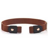 No Buckle Elastic Stretch Belts for Men and Women Comfortable Invisible Belts / Dark Brown