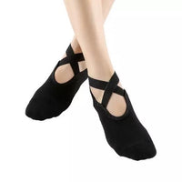 Non Slip Socks with Grips for Women Yoga Ballet Pilates Barre Dance / Black