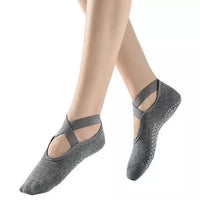 Non Slip Socks with Grips for Women Yoga Ballet Pilates Barre Dance / Charcoal