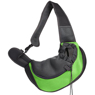 Portable Mesh Breathable Pet Sling Backpacks / Green / Small