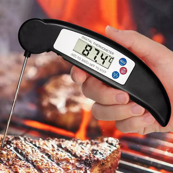 Meat Thermometer, HomLeaFac Dual Probe Digital Instant Read Food Thermometer with Alarm and Calibration Function, Large Backlit Screen Thermometer