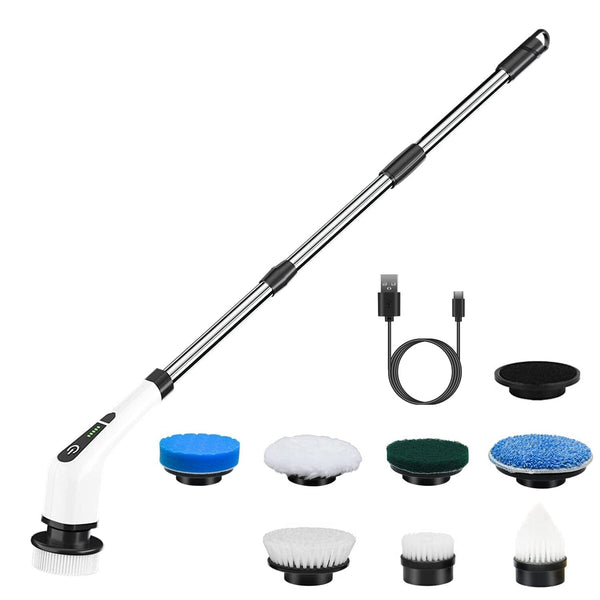 Tilswall Electric Spin Scrubber - Cordless Shower Power Scrubber, Bathroom  Cleaner Tools Set with 4 Replaceable Brush Heads, Grout Cleaning Brush with