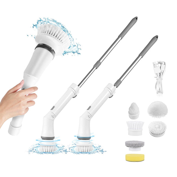 Tilswall Electric Spin Scrubber, Cordless Grout Shower 360 Power Bathroom Cleaner with 4 Replaceable Rotating Cleaning Brush