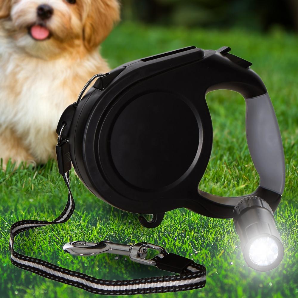 retractable dog leash with light