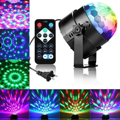 Sound Activated Rotating Disco Ball Party Lights Strobe Light