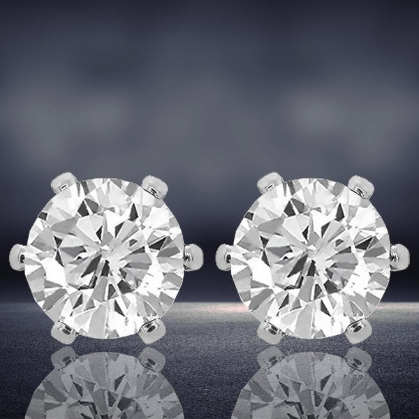 Sterling Silver Plated CZ Stud Earrings Jewelry - DailySale