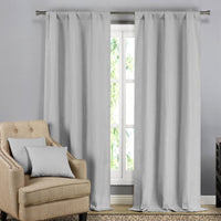Textured Window Curtain Pair Panel with Matching Dec Pillows Set / Silver/Light Gray