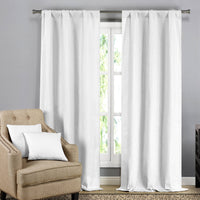 Textured Window Curtain Pair Panel with Matching Dec Pillows Set / White/Silver