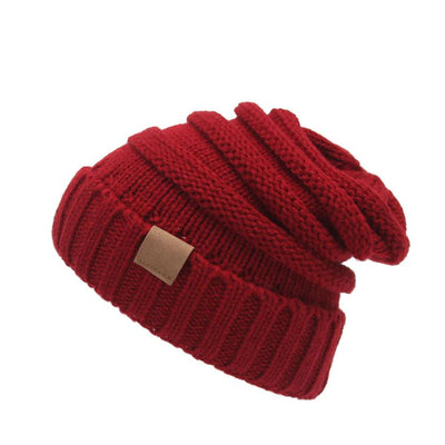 Trendy Warm Knitted Casual Fun Beanie Hat For Women / Red