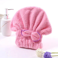 Turban Quick Hair Hats Wrapp Towels Bathing / Pink