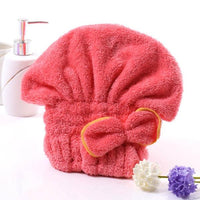 Turban Quick Hair Hats Wrapp Towels Bathing / Red