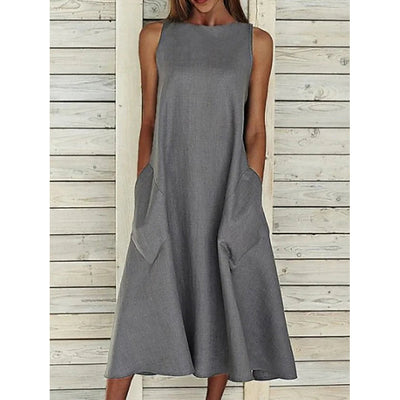 Women's A-Line Dress / Gray / Small