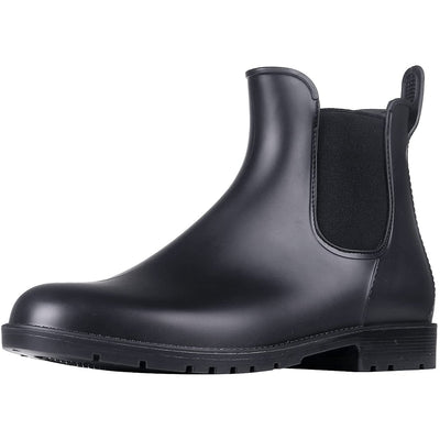 Women's Ankle Rain Boots Waterproof Chelsea Boots / Black / 8.5