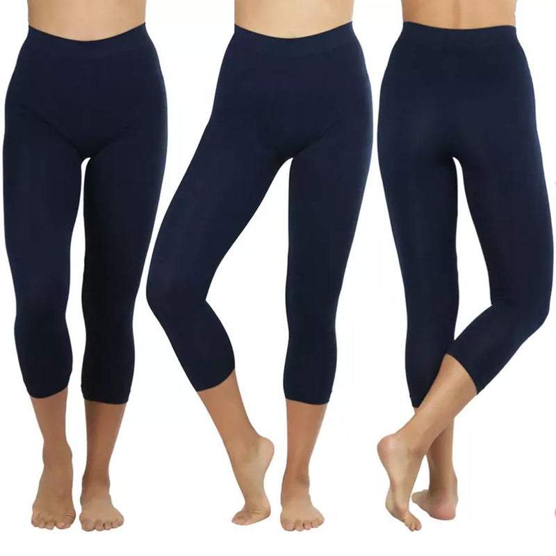 Womens Capri Seamless Lightweight Stretch Leggings