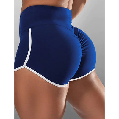 Women's High Waist Running Shorts / Blue / 3XL
