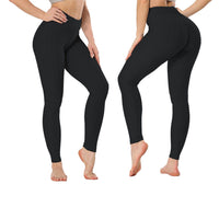 Women's High Waist Textured Butt Lifting Slimming Workout Leggings Tights Pants / Black / Small