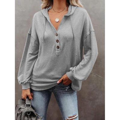 Women's Hoodie Sweatshirt Solid Color / Gray / 2XL
