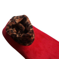 Women's Soft Bottom Plush Floor Slippers Socks / Red